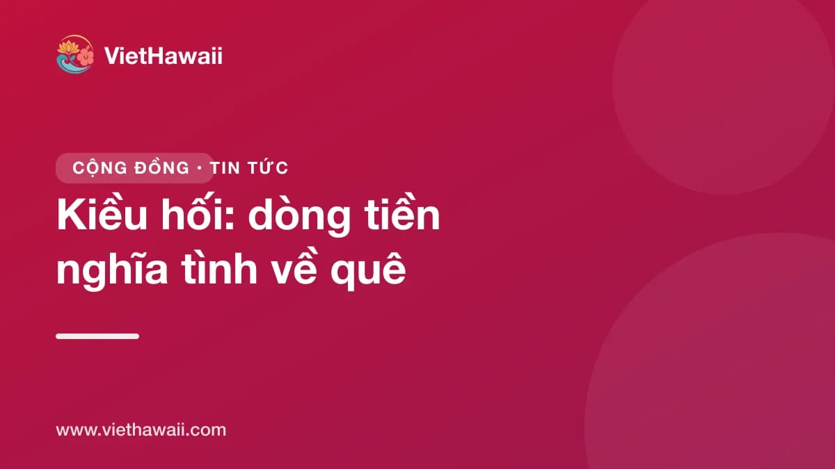 Kiều hối: vì sao dòng tiền người Việt ở Mỹ gửi về quê quan trọng