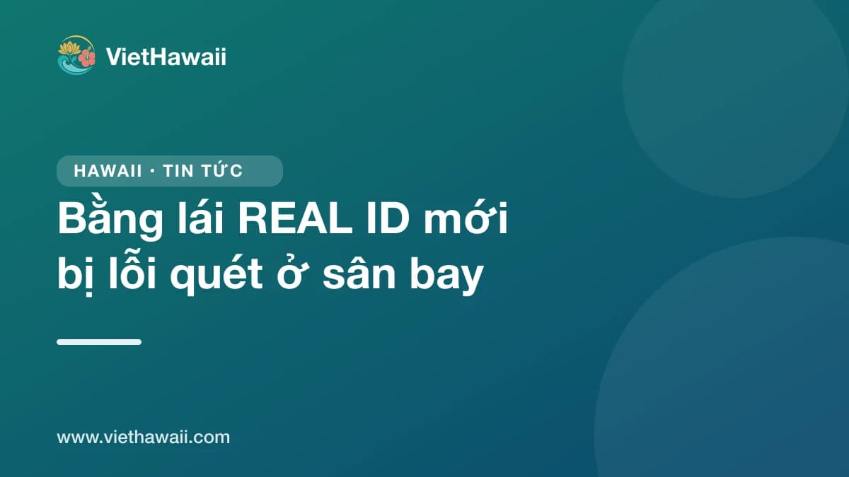 Bằng lái REAL ID mới của Hawaii bị lỗi quét ở sân bay: nên mang thêm giấy tờ